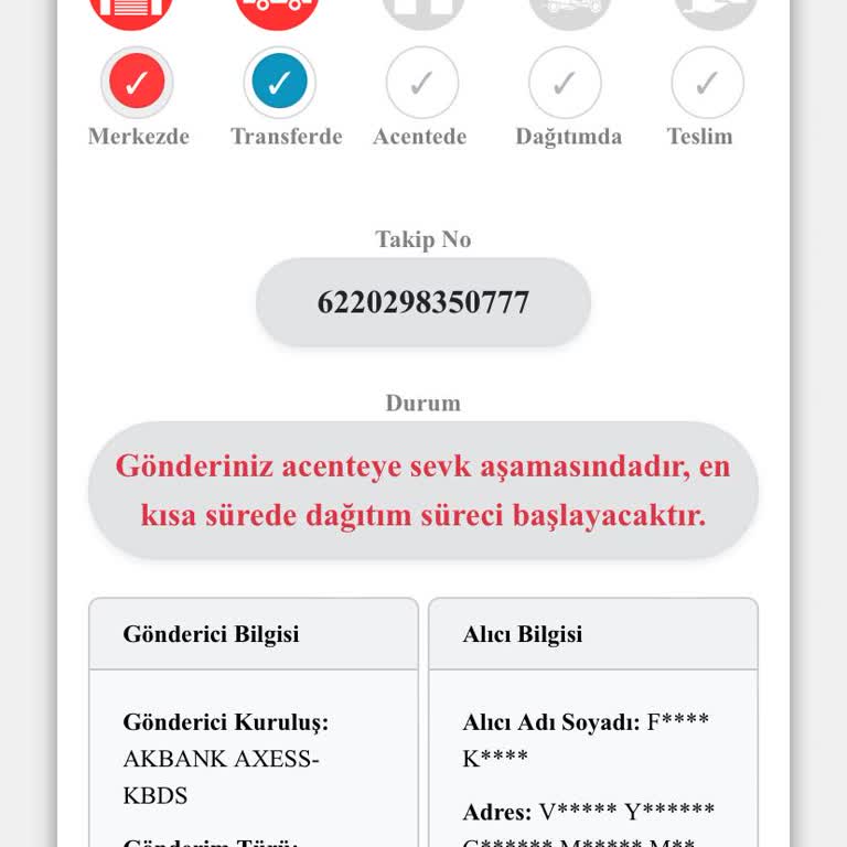 Kredi Kartı Teslimatında İletişimsizlik