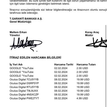 Garanti Bankası'ndan Onaysız Para Çekimi Ve İade Sorunu