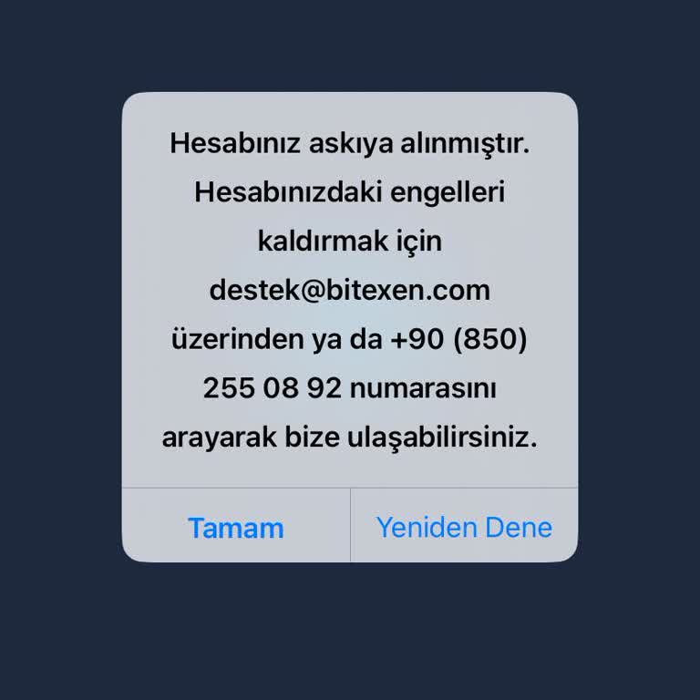 Bitexen Hesabım Gerekçesiz Kapatıldı Mağduriyetimi Giderin
