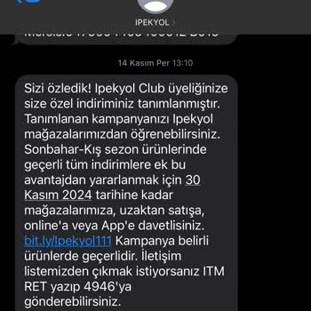 İpekyol Müşteri Memnuniyetsizliği Şikayeti