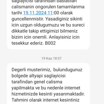 İnternet Altyapı Çalışmaları Nedeniyle Yaşanan Kesinti