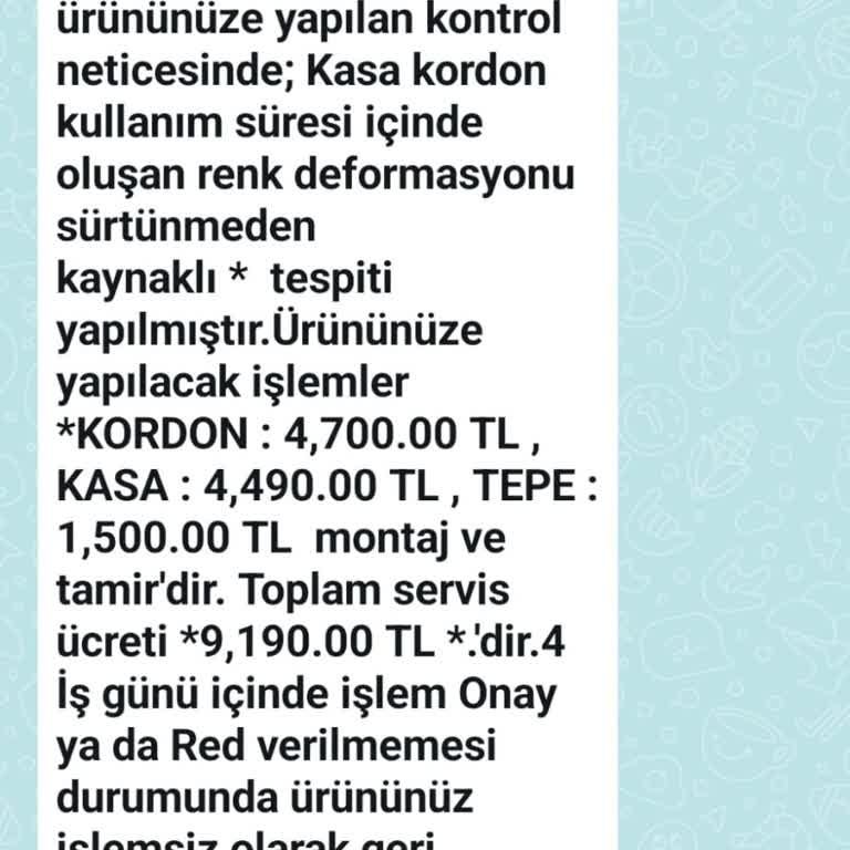 Garanti Kapsamı Dışında Kalan Saat İçin Yüksek Ücret Talebi