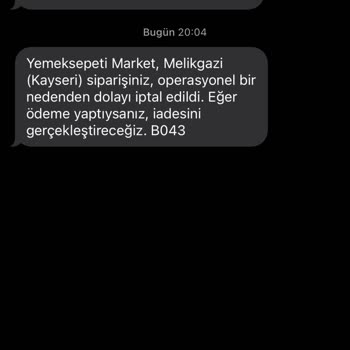 Yemeksepeti Market Sipariş İptali Hayal Kırıklığı
