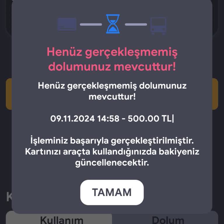 Kentkart Mobil Uygulaması Üzerinden Yapılan Yüklemenin Hesaba Yansımaması