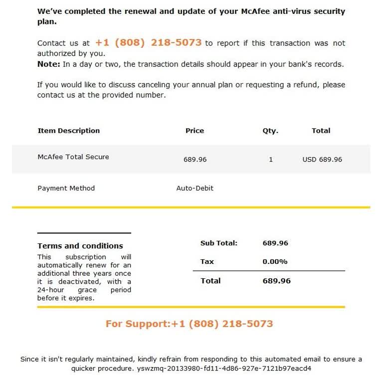 Yetkisiz McAfee Faturası: Üyelik Olmadan Alınan Ödeme Talebi