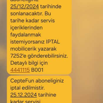 Ceptefun Ücret İadesi İstiyorum