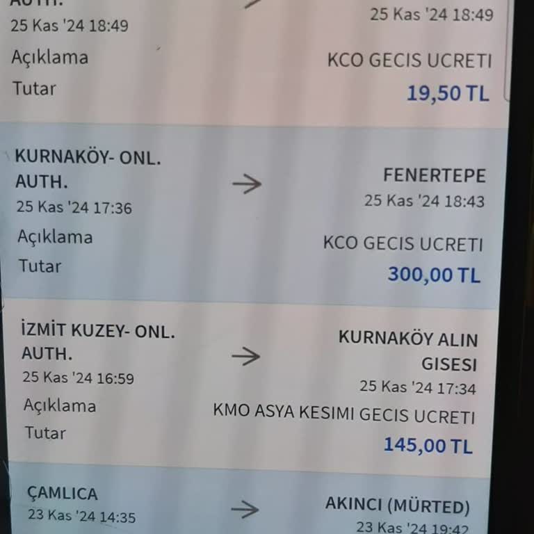 Yanlış Geçiş Ücreti Kesintisi