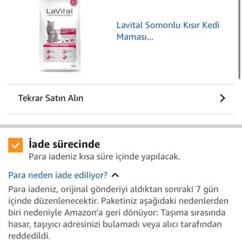 Amazon'dan İade Edilen Ürünün Para İadesi Sorunu