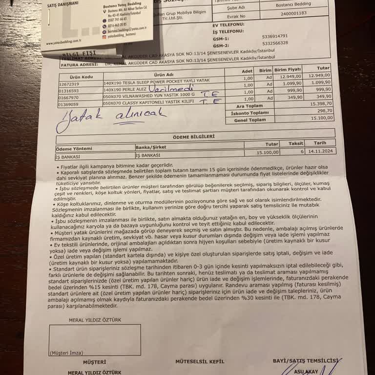 Yataş Bostancı'da Teslimat Sorunu Ve Saygısız İletişim