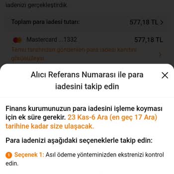 Temu Sipariş İptali Sonrası Para İadesi Sorunu