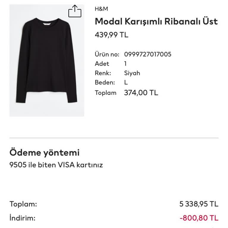 H&M Siparişimde Eksik Ürün Ve Yanlış Renk Sorunu!
