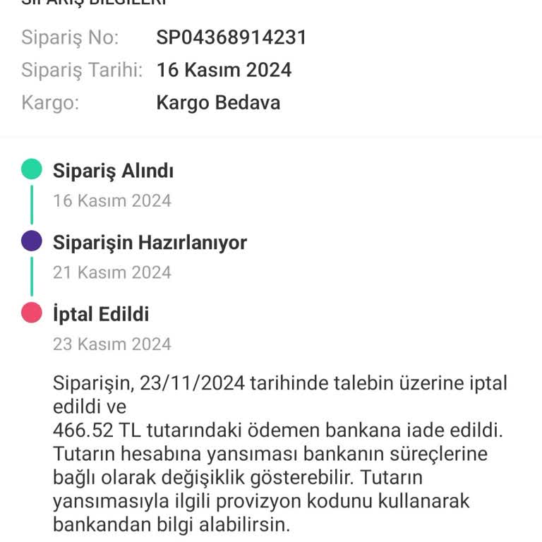 İade Sürecindeki Gecikme Ve Müşteri Hizmetleri Sorunu