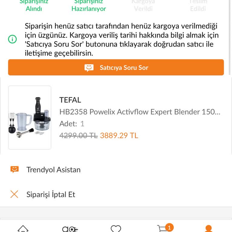 Trendyol'dan Alınan Ürün Kargolanmadı Ve İletişim Sorunları Yaşanıyor