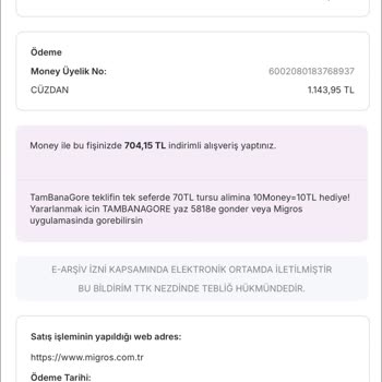 Migros Sanal Market Kampanya Puanı Yüklenmedi