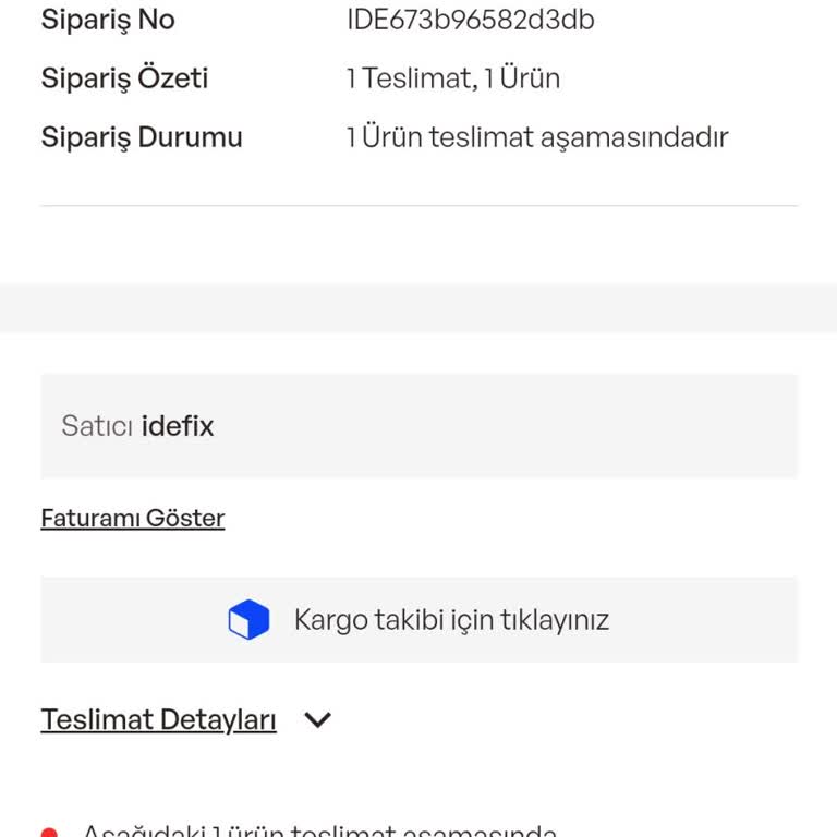 İdefix'ten Teslim Edilemeyen Sipariş Sorunu