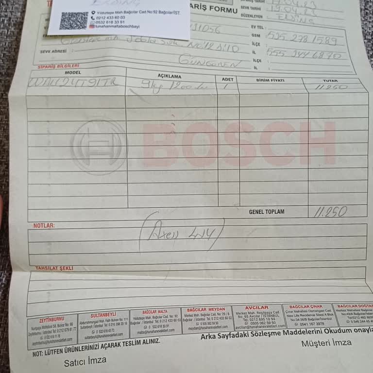 Bosch Çamaşır Makinesi Paslanma Sorunu Ve Yetersiz Servis Hizmeti