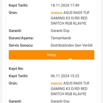 Hasarlı Klavye İadesinde Garanti Dışı Mağduriyeti