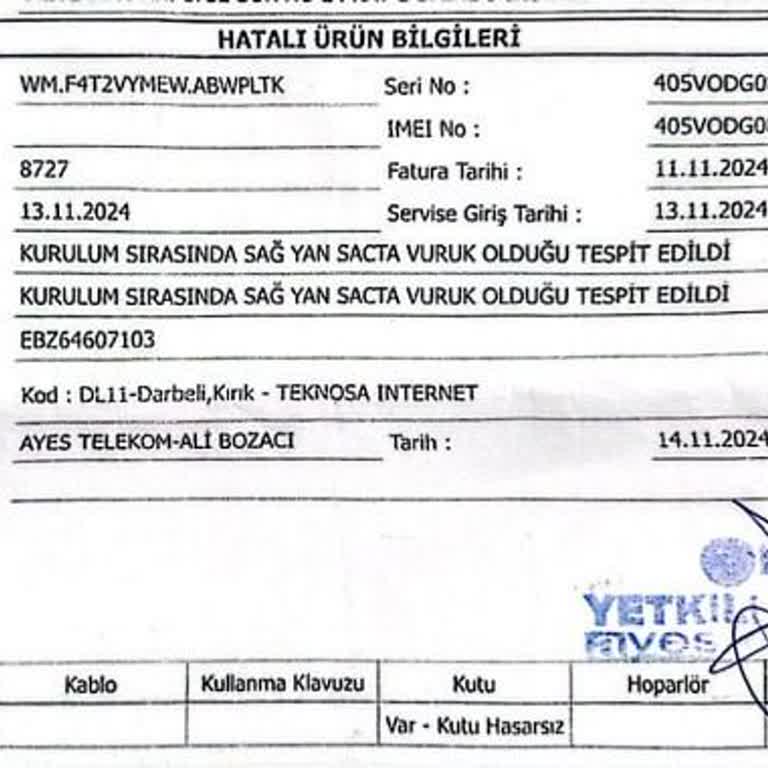Teknosa'dan Alınan Hasarlı Ürün Ve Uzayan Değişim Süreci