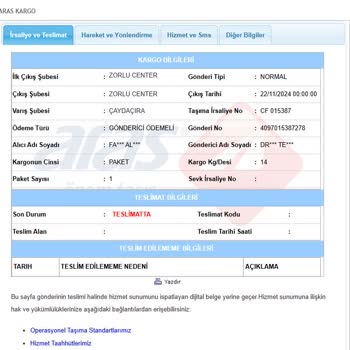 İş İçin Gönderilen Paket Zamanında Teslim Edilmedi