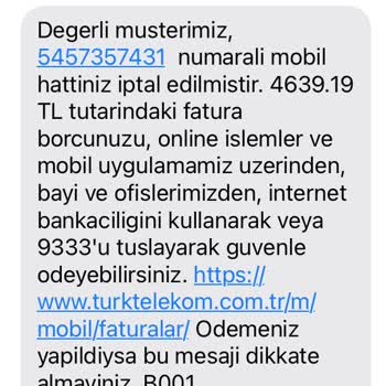 Yanlış Numaraya Gelen Fatura Mesajları Rahatsız Ediyor