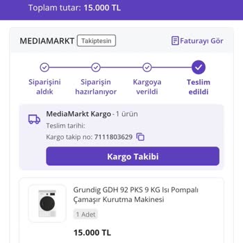 Teslim Edilmeyen Kurutma Makinesi Ve Çözüm Beklentisi