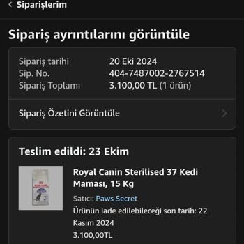 Amazon'dan Aldığım Kedi Maması Sahte Çıktı, İade Sürecinde Sorun Yaşıyorum