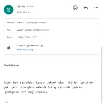7 Aydır Beklenen Saat Kasa Teslimatı