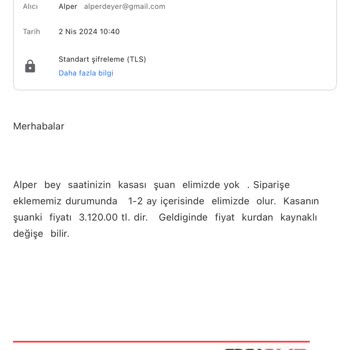 7 Aydır Beklenen Saat Kasa Teslimatı