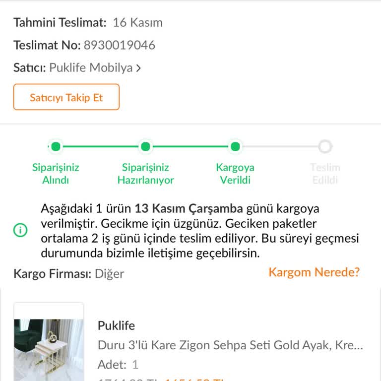 Trendyol'dan Sipariş Edilen Sehpanın Teslimat Sorunu Ve Müşteri Hizmetleri İlgisizliği
