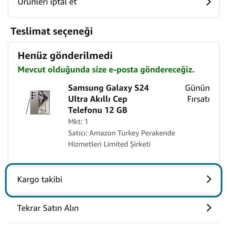Amazon TR'den Beklenmeyen Stok Problemi Ve Teslimat Gecikmesi
