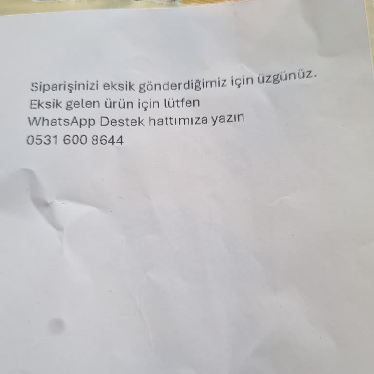 Eksik Ürün Teslimatı Ve Yetersiz İletişim