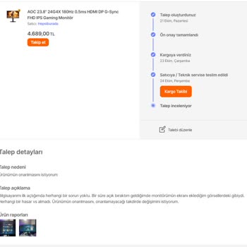 33 Günlük Bekleyiş: Monitörümün Akıbeti Belirsiz