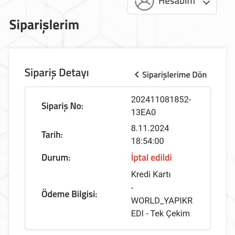 Erzurum Spor Kulübü Store'dan Sipariş İptali Ve İade Sorunu