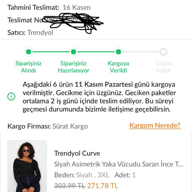Trendyol Milla'dan Alınan Ürünler Elime Ulaşmadı