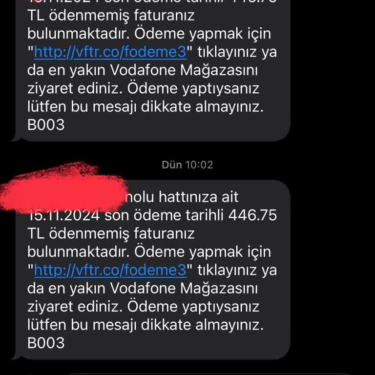 Vodafone'dan Fahiş Fatura Şoku: 10 Günlük Kullanım İçin 446₺!