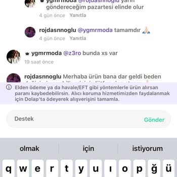 Yanlış Beden İçin Destek Alamama Sorunu