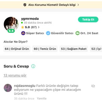 Yanlış Beden İçin Destek Alamama Sorunu