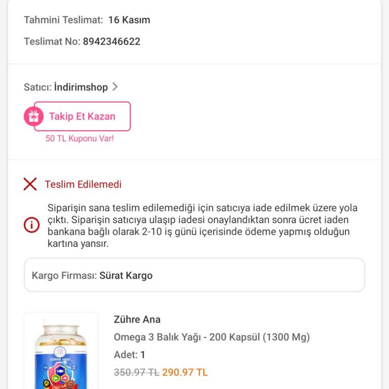 Teslim Edilmeyen Ürün Ve Kaba Kurye