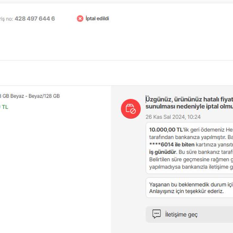 Hatalı Fiyat Mağduriyeti: İptal Edilen Siparişler