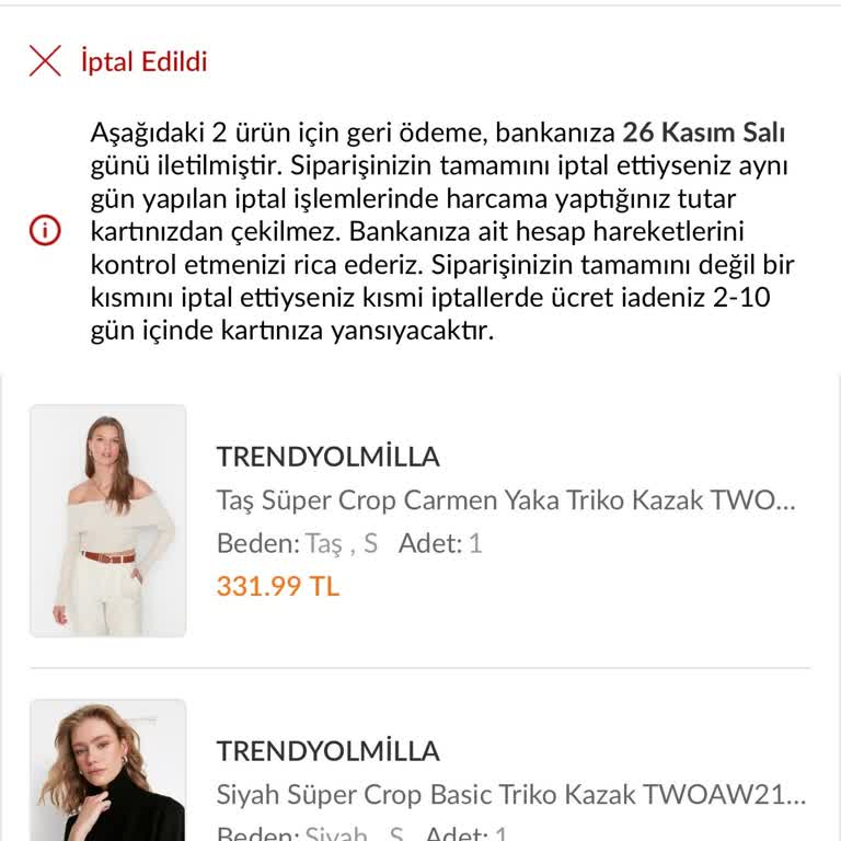 İptal Edilen Siparişin Para İadesi Sorunu