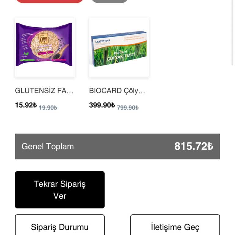 Çölyak Testi Siparişimde Kargo Sorunu