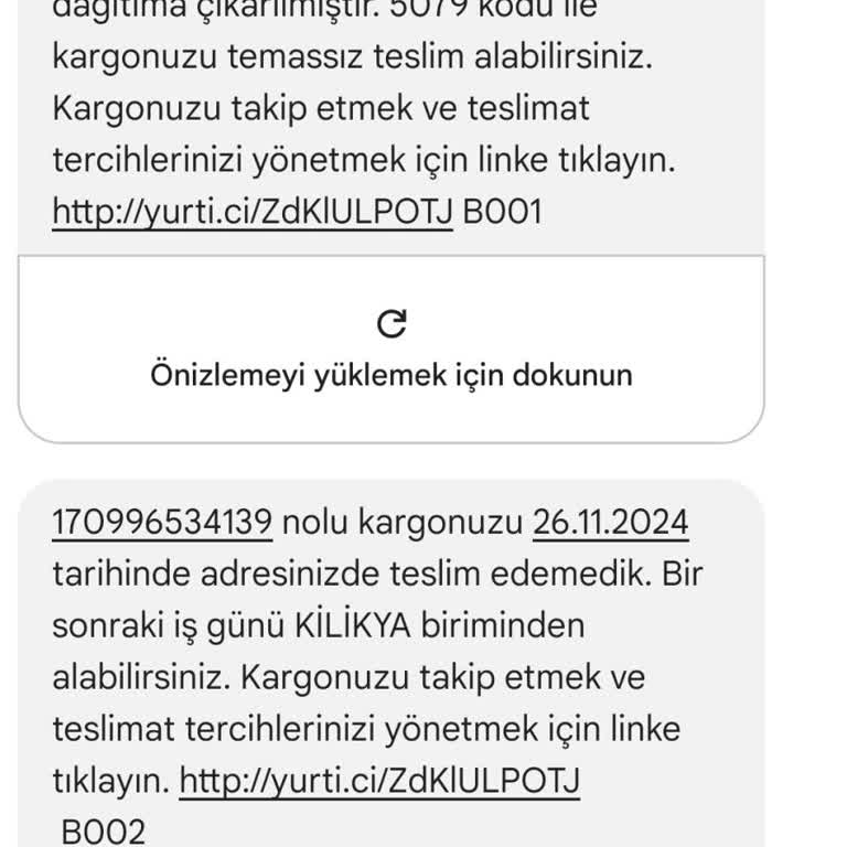 Kilikya Yurtiçi Kargo Şikayeti