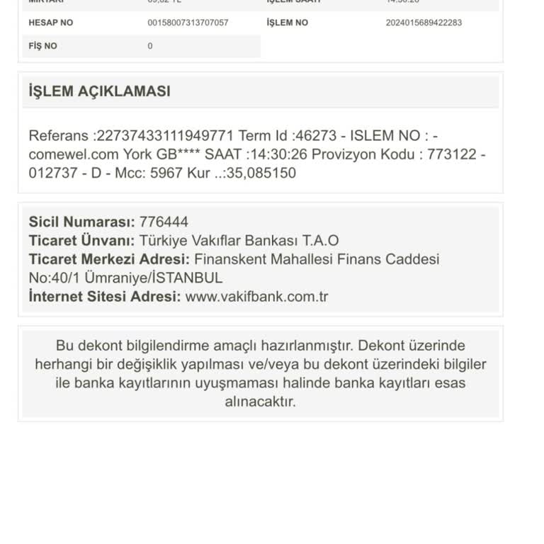 Hesabımdan İzinsiz Para Çekimi Sorunu