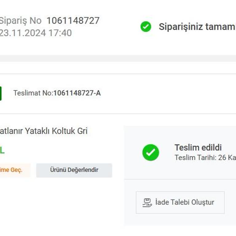 Teslim Edilmeyen Ürün Ve Ulaşılamayan Müşteri Hizmetleri