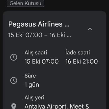 Pegasus Aracılığıyla Yapılan Araç Kiralama Mağduriyeti