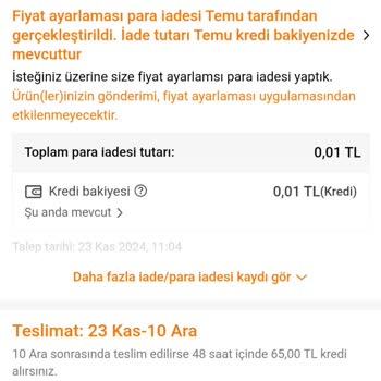 Eksik Teslimat Ve Para İadesi Sorunu