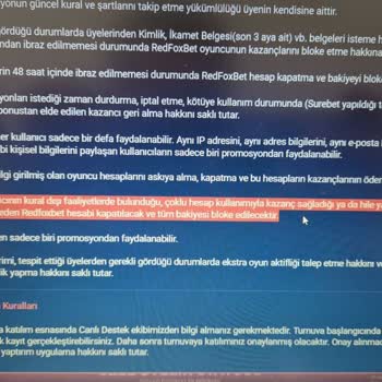 Redfoxbet Hesap Kapatma Ve Para Kaybı Sorunu