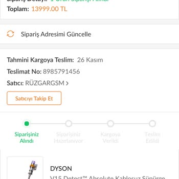 Yanlış Fiyat Nedeniyle İptal Edilen Sipariş