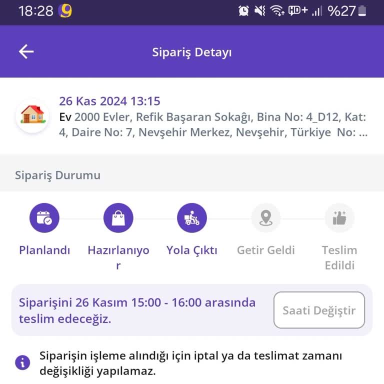 Getir Nevşehir'de Sürekli Gecikmeler Ve Yetersiz Destek