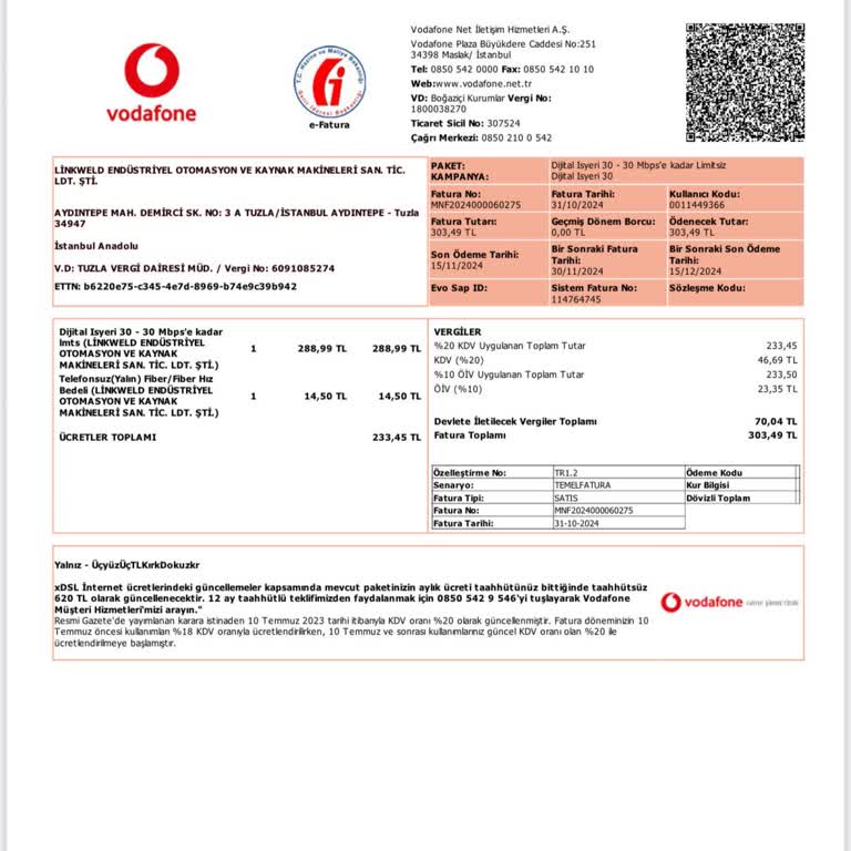 Vodafone Net İle Zoraki Faturalandırma Sorunu
